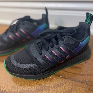 Adidas Black & Rainbow Boys Tennis Shoes Size 6.5